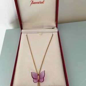 Baccarat butterfly necklace never worn damaged box